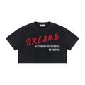 DREAMS Women's Mineral Wash Cotton Crop T-Shirt