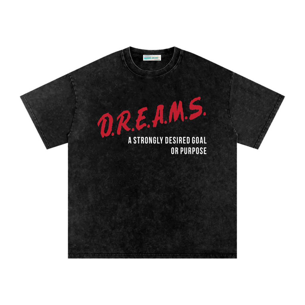 DREAMS Snow Washed Oversized Cotton T-Shirt