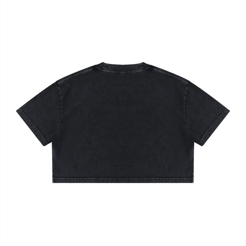 DREAMS Women's Mineral Wash Cotton Crop T-Shirt