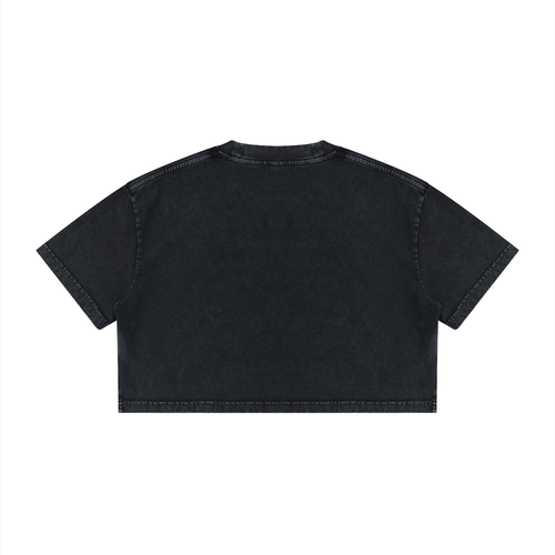 DREAMS Women's Mineral Wash Cotton Crop T-Shirt