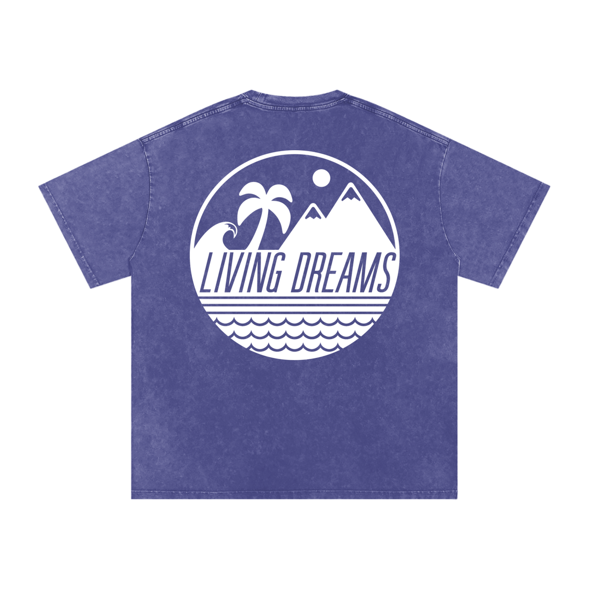 Logo Living Dreams Snow Washed Oversized Cotton T-Shirt
