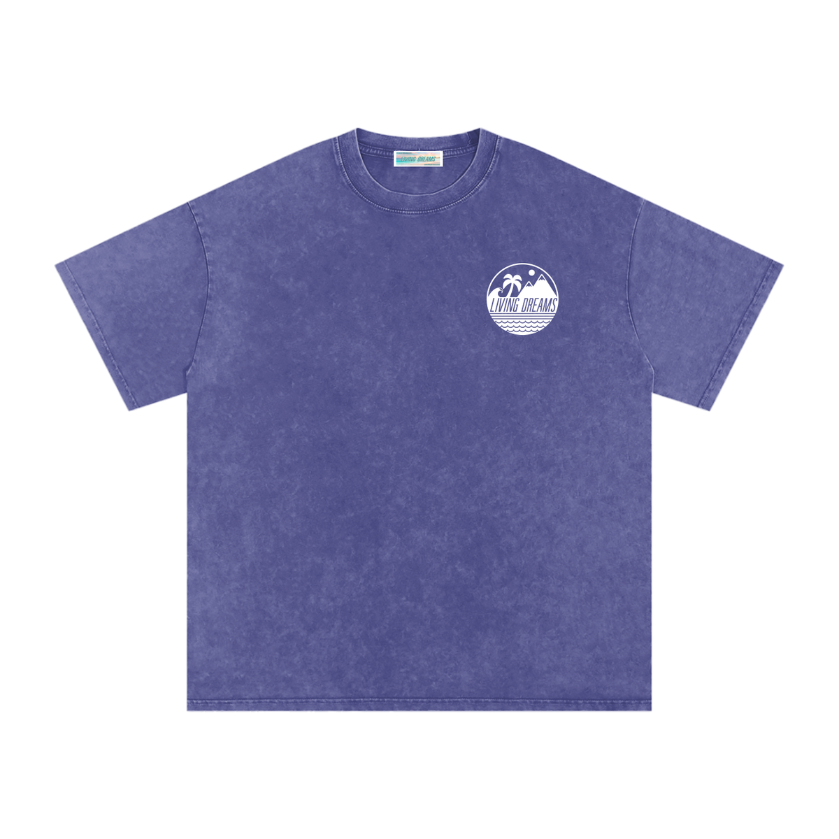 Logo Living Dreams Snow Washed Oversized Cotton T-Shirt