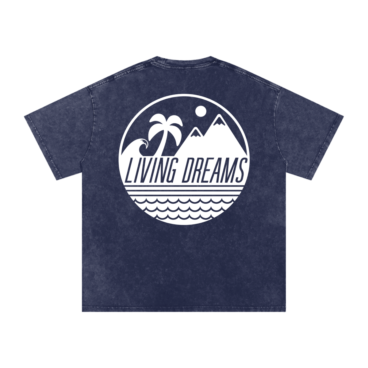 Logo Living Dreams Snow Washed Oversized Cotton T-Shirt