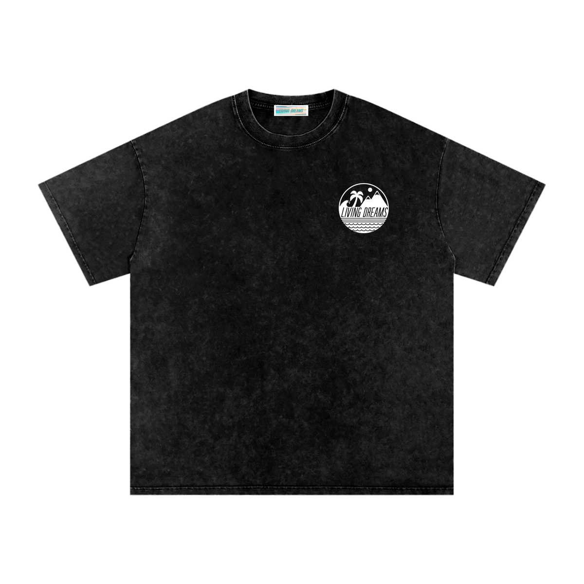 Logo Living Dreams Snow Washed Oversized Cotton T-Shirt